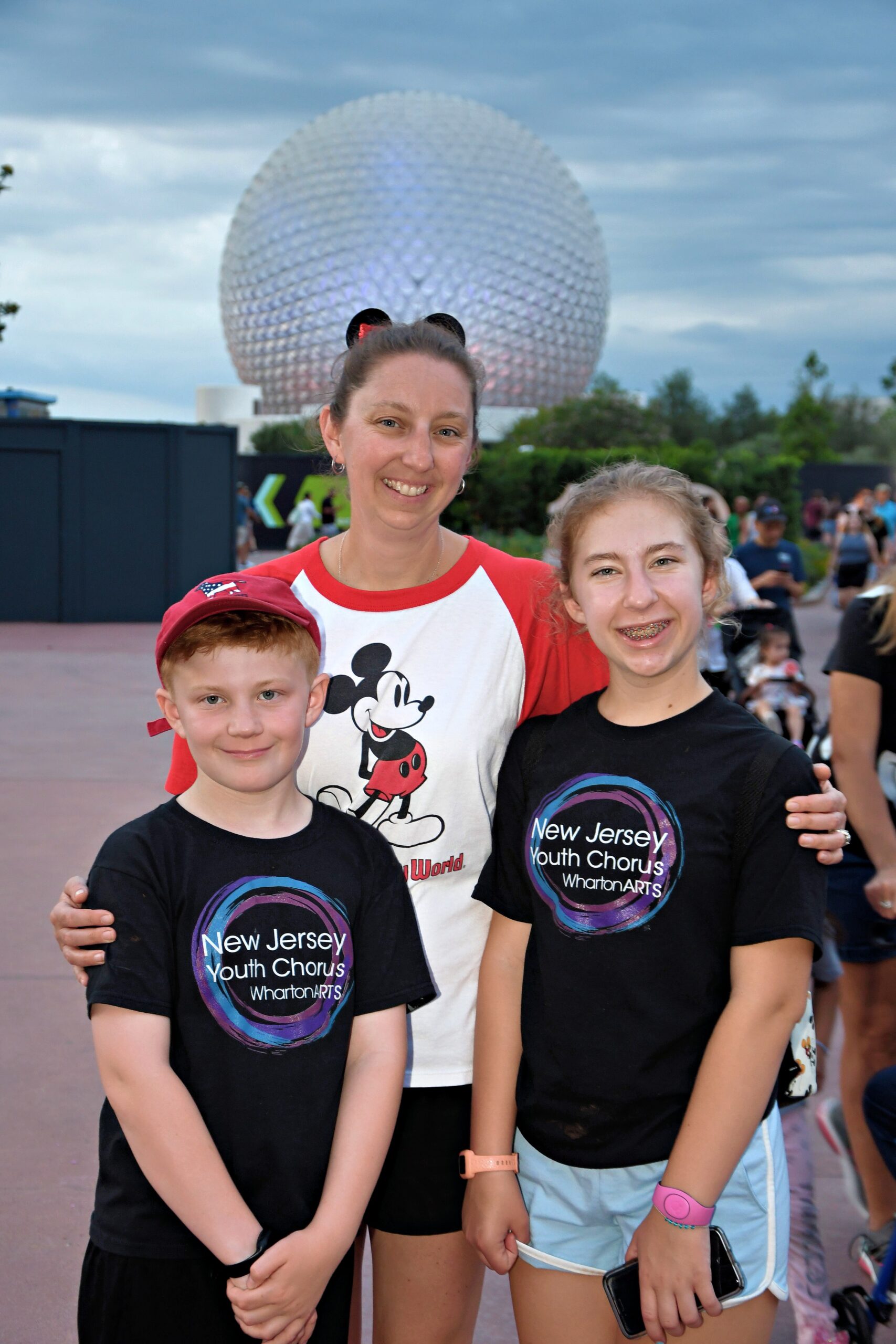 Benjamin, Amanda, and Norah Hughes on their NJYC trip to Disney World.